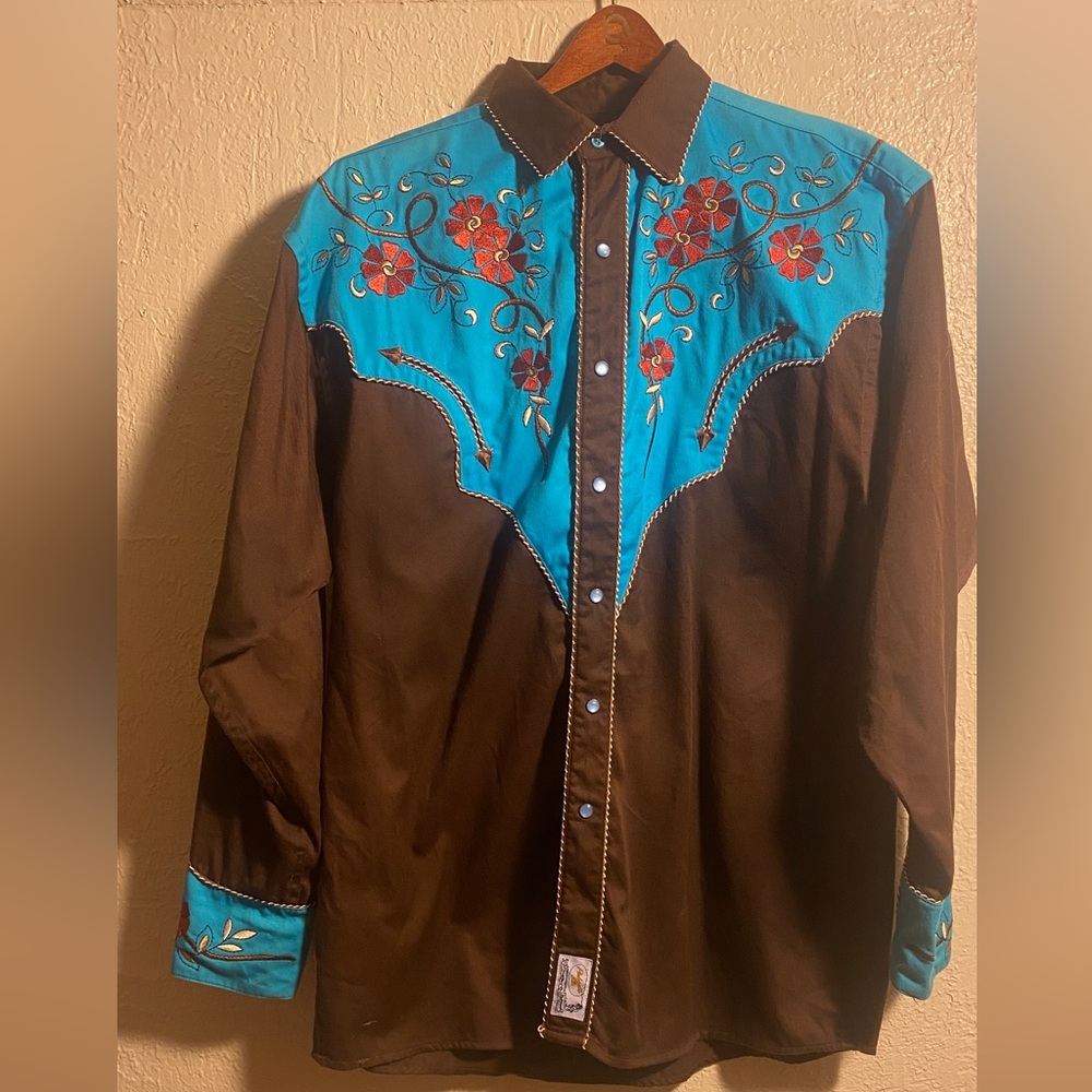 Vintage “Panhandle Slim” embroidered western pearl snap shirt